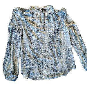 Blue Snakeskin Long Sleeve Shirt